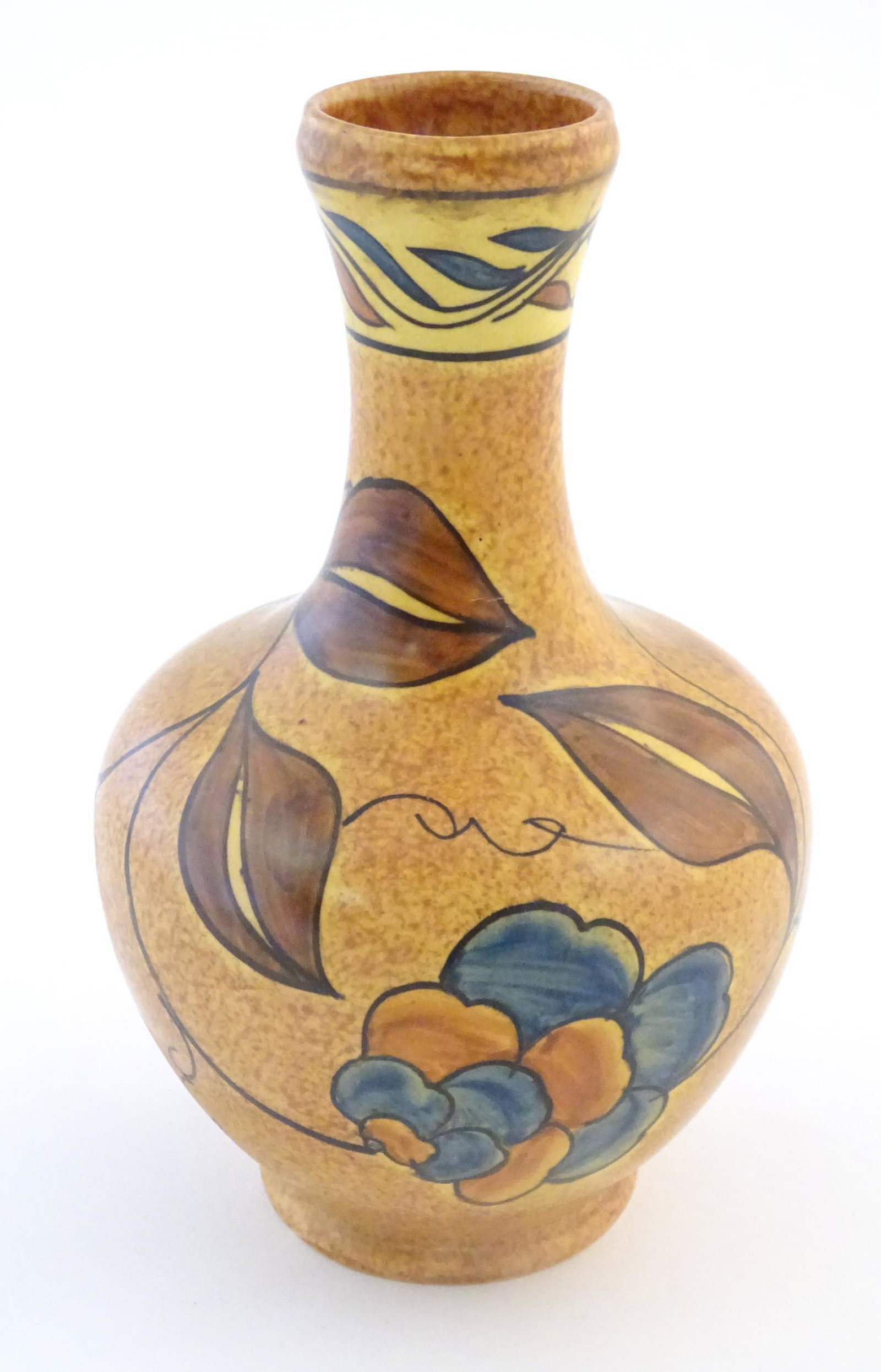 An Art Deco Clews & Co. Chameleon Ware bottle vase with (1 of 6)