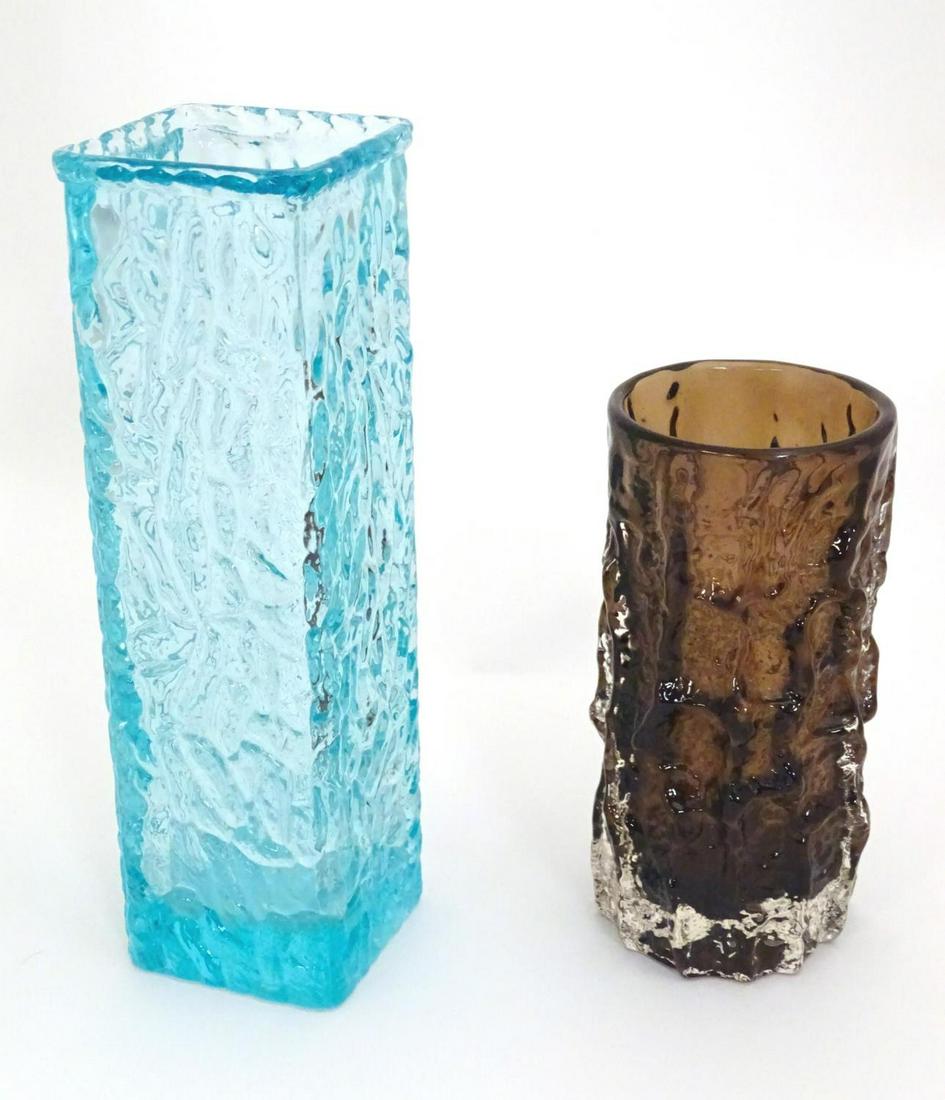 Retro Glass : A Whitefriars brown bark glass vase, (1 of 6)