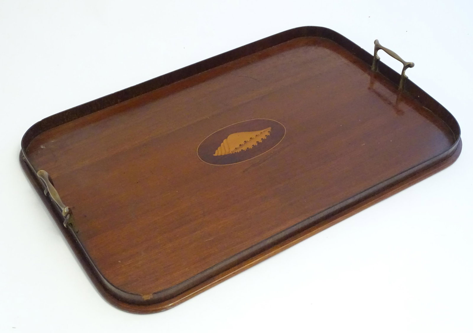 A late 19th / early 20thC mahogany tray of rectangular (1 of 5)