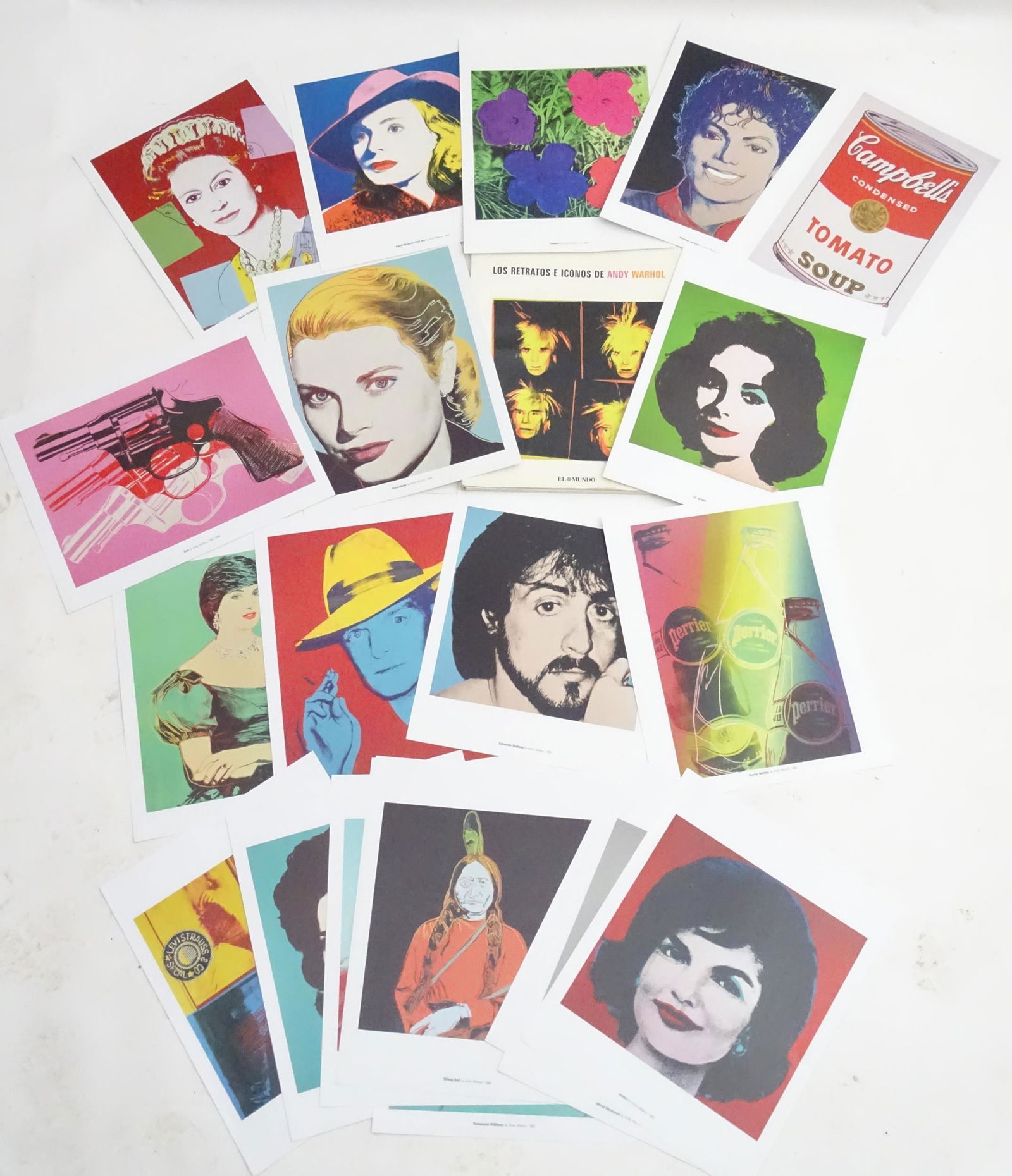 After Andy Warhol (1928-1987), 20 lithographs from the: After Andy Warhol (1928-1987), 20 lithographs from the series Los Retratos e Iconos - Portraits & Icons, to include Campell's Tomato Soup, Gun, Liz Green (Elizabeth Taylor), Princess Diana, Grace Kell
