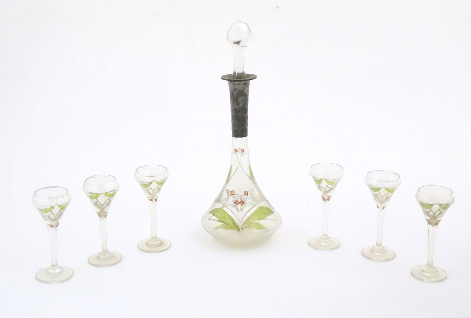An early 20thC Continental glass schnapps / liquor (1 of 10)