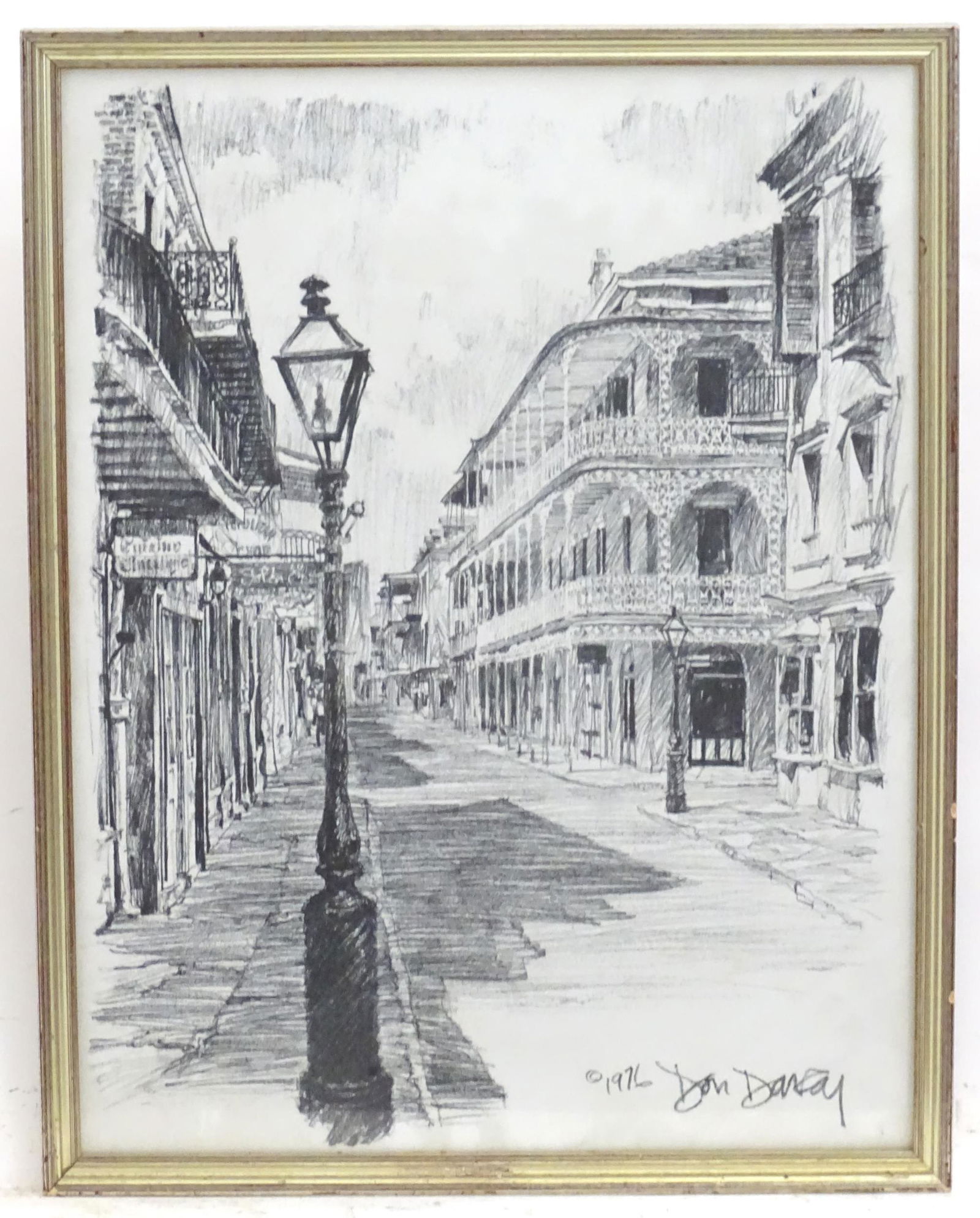 After Don Davey, 20th century, Print, Royal Street, New: After Don Davey, 20th century, Print, Royal Street, New Orleans. Facsimile signature lower right. Approx. 18 1/2" x 14 1/4"