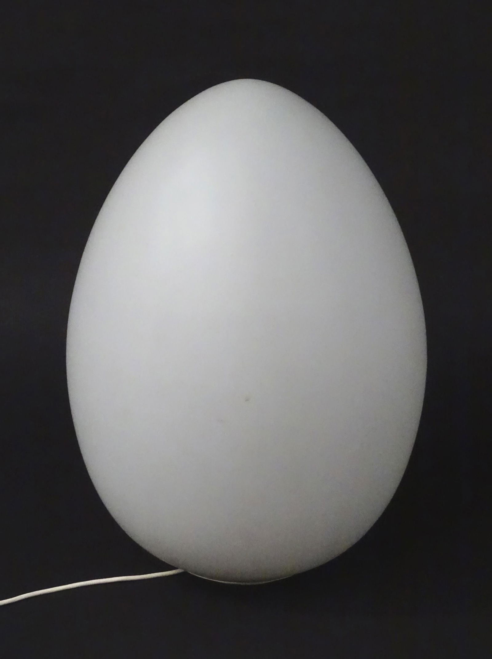 A Vintage Retro / Midcentury table lamp of egg form, Uovo by Ben Swildens c. 1970. Base labelled: A Vintage Retro / Midcentury table lamp of egg form, Uovo by Ben Swildens c. 1970. Base labelled Quip Interior Design and Lighting. Approx. 27" high