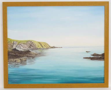 Gerald R. Marsland, 21st century, Acrylic on canvas, Dead Calm at St Abbs Head, Scotland. Signed and: Gerald R. Marsland, 21st century, Acrylic on canvas, Dead Calm at St Abbs Head, Scotland. Signed and dated 2005 lower left. Approx. 23 3/4" x 29 3/4"