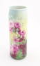 A Lenox Belleek cylindrical vase with floral rose decoration. Marked under. Approx. 11" high