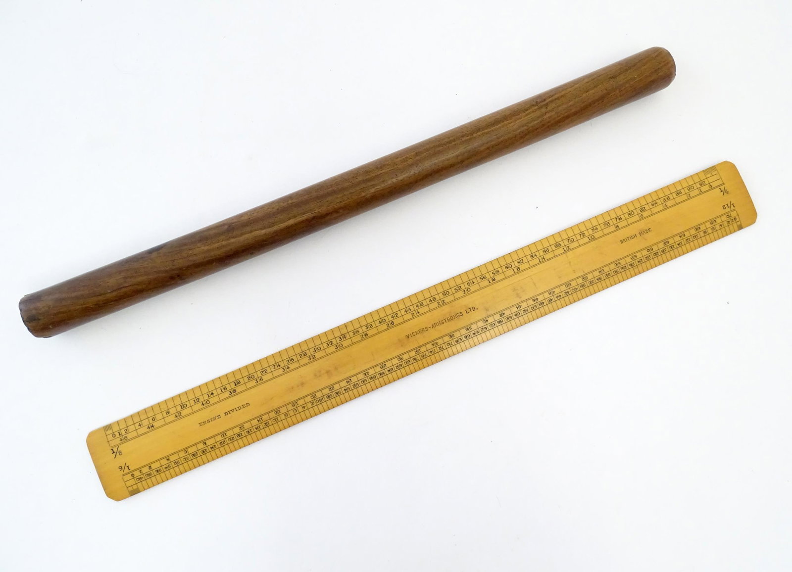 Vintage Tools: A Victorian boxwood architect's rule by Vickers-Armstrongs Ltd. Together with a (1 of 7)