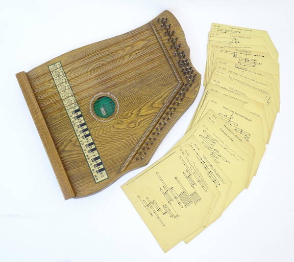 Musical Instrument A Mid 20thc Cased Zither / Autoharp, Bearing