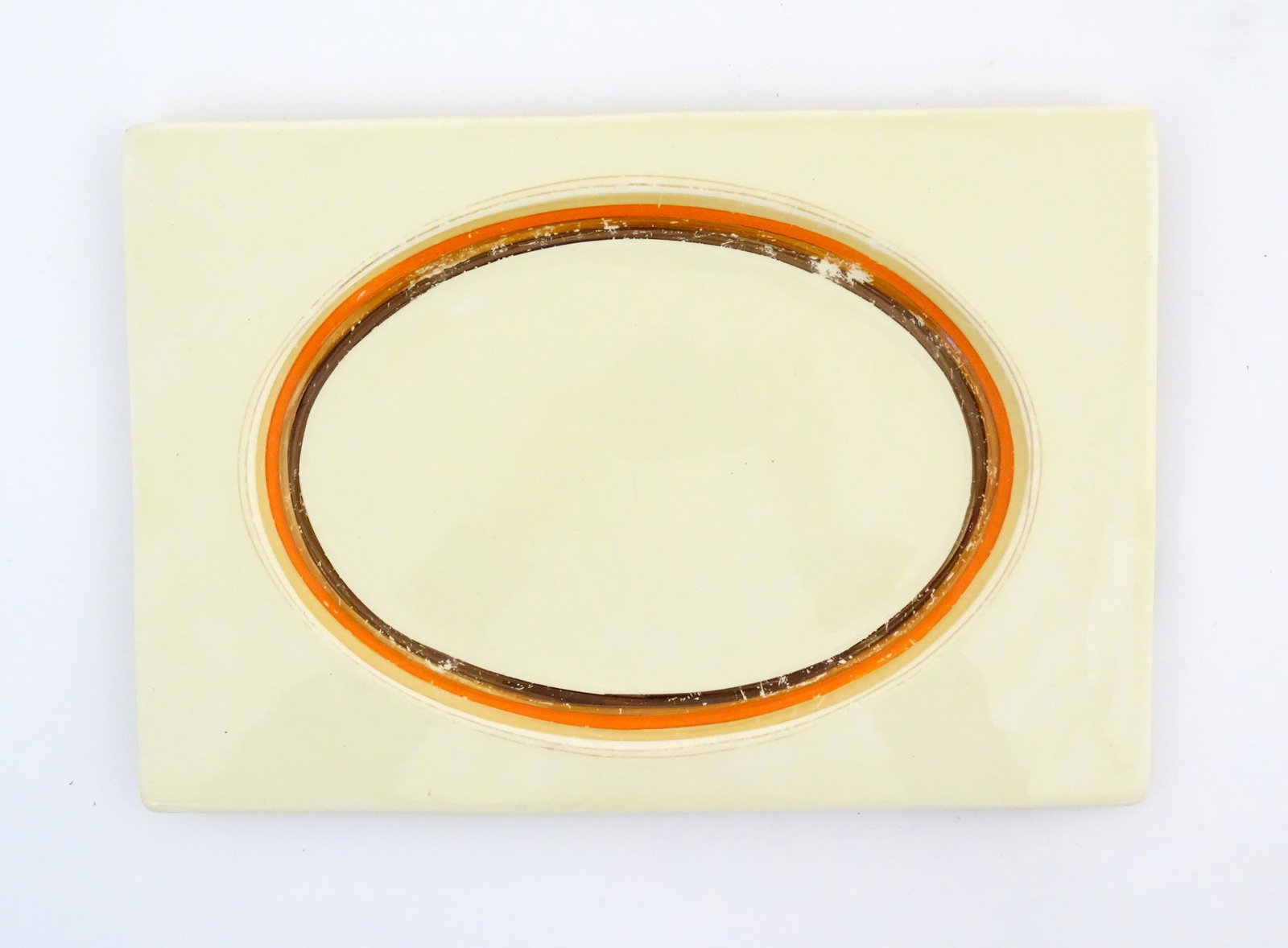 A Clarice Cliff serving plate of rectangular form in the pattern Biarritz. Marked under The (1 of 2)