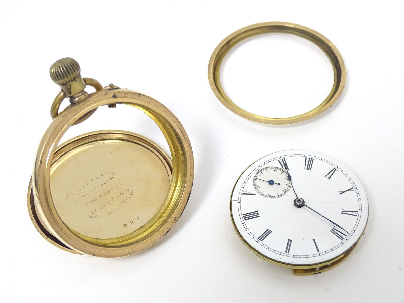 A Victorian gold plated pocket watch with inscription Presented to Lieut. Col. Jas. Wallace by the (1 of 18)