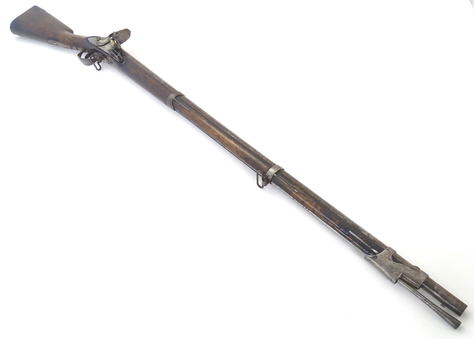 Militaria / Arms & Armour : a 19thC Franco-Belgian Charleville .69 flintlock musket, the 39 1/4" (1 of 19)
