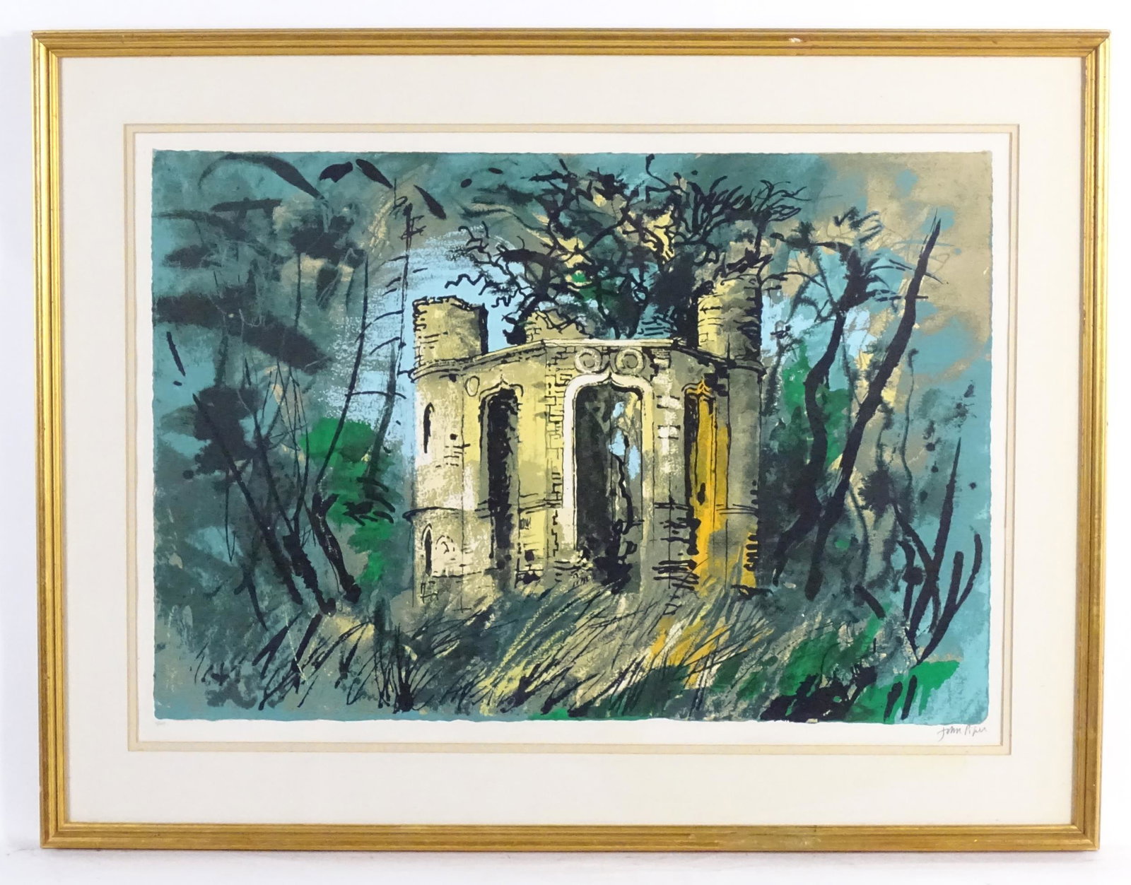 After John Piper (1903-1992), Limited edition screen print, Dinton Folly, Buckinghamshire. Signed: After John Piper (1903-1992), Limited edition screen print, Dinton Folly, Buckinghamshire. Signed and dated 11/100 in pencil under. Approx. 19 1/4" x 27 1/2" Please Note - we do not make reference to
