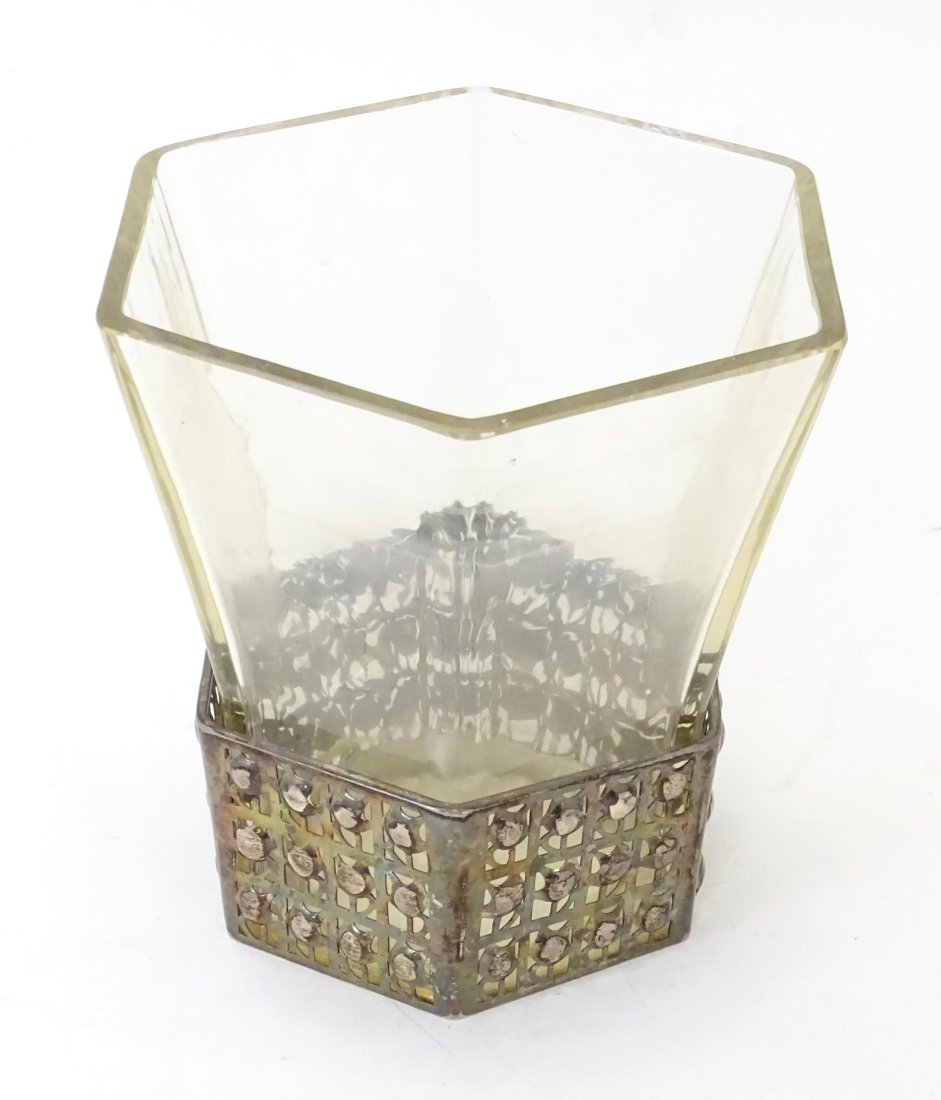 An early 20thC Josef Hoffmann (1870-1956) for Wiener Werkstatte hexagonal glass vase of tapering (1 of 10)