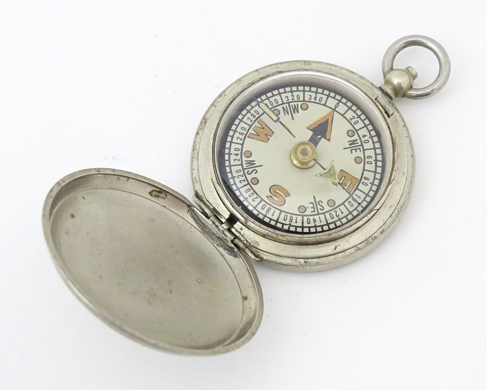 A military British Army compass inscribed  ' MK VI 1940 F Barker & Son (1932) Ltd.  London, B2798 ' (1 of 5)
