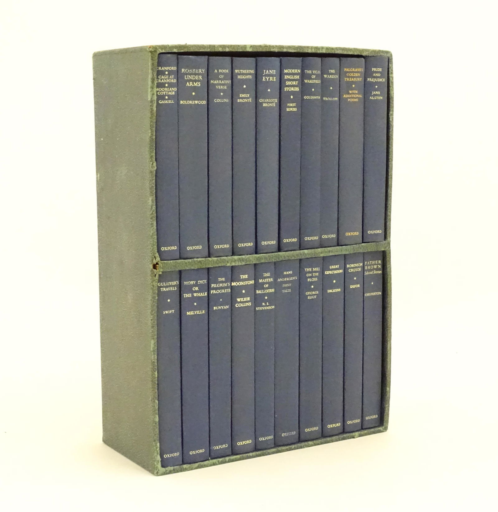 Books: A boxed set of 20 classic books from The World's Classics series, to include Moby Dick by: Books: A boxed set of 20 classic books from The World's Classics series, to include Moby Dick by Herman Melville, The Moonstone by Wilkie Collins, The Warden by Anthony Trollope, The Pilgrim's Progres