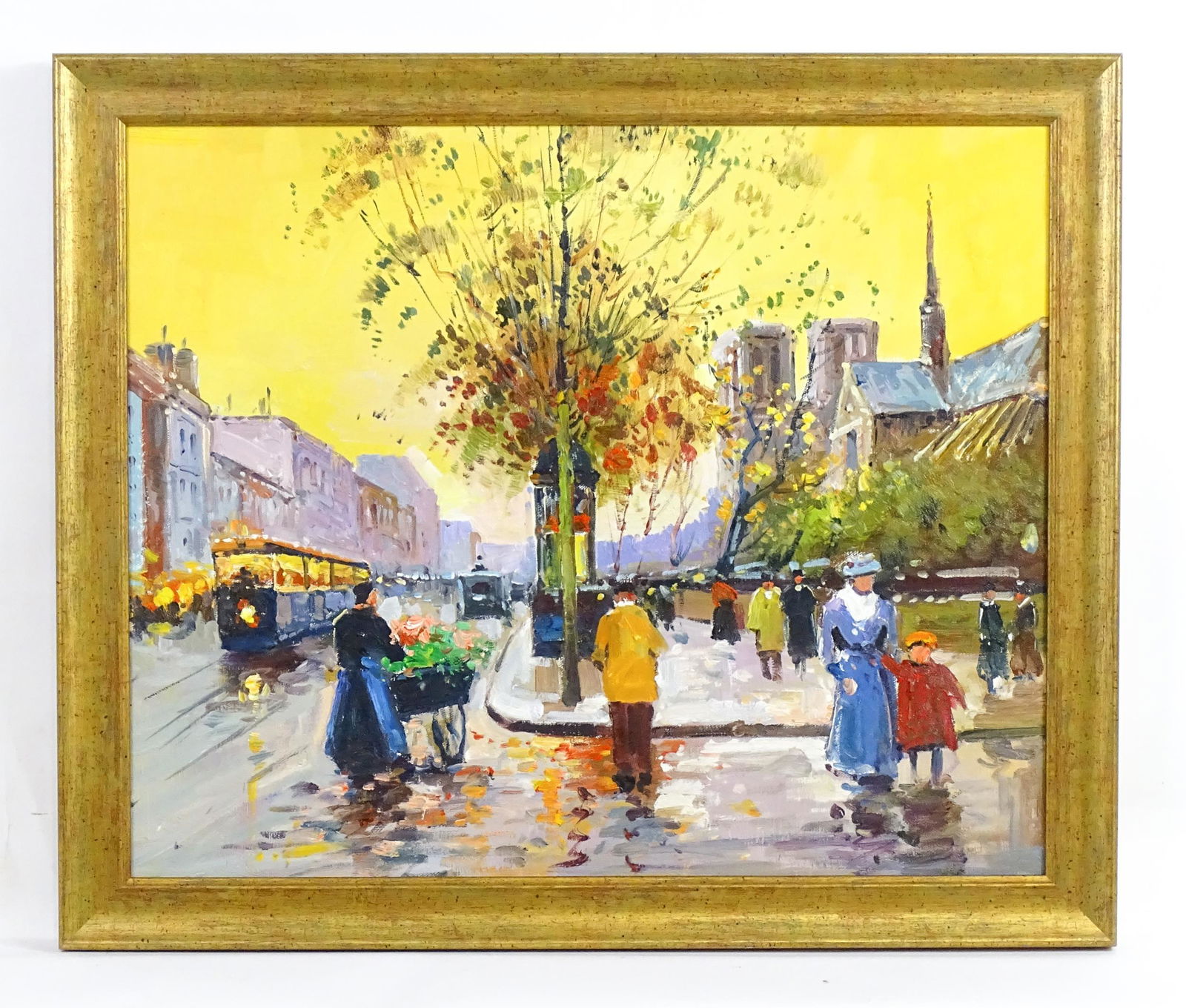 After Edouard Cortes (1882-1969), 20th century, Oil on canvas, Le Quai de Montebello, A street scene (1 of 3)