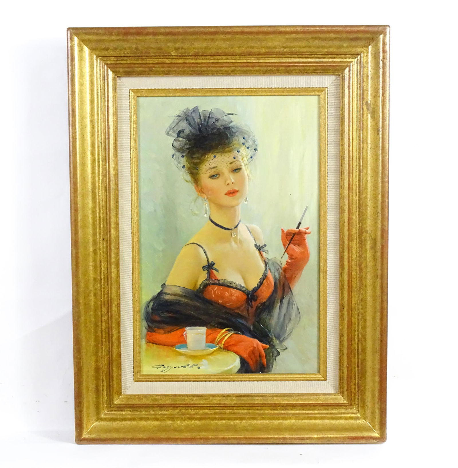 Konstantin Razumov (b. 1974), Russian School, Oil on canvas, A portrait of a young lady with a (1 of 4)