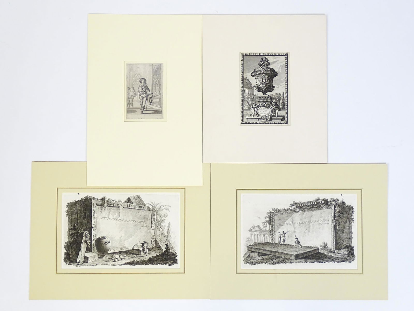 Four 17th century and later engravings, to include After Jean le Pautre (1618-1682), Architectural (1 of 10)