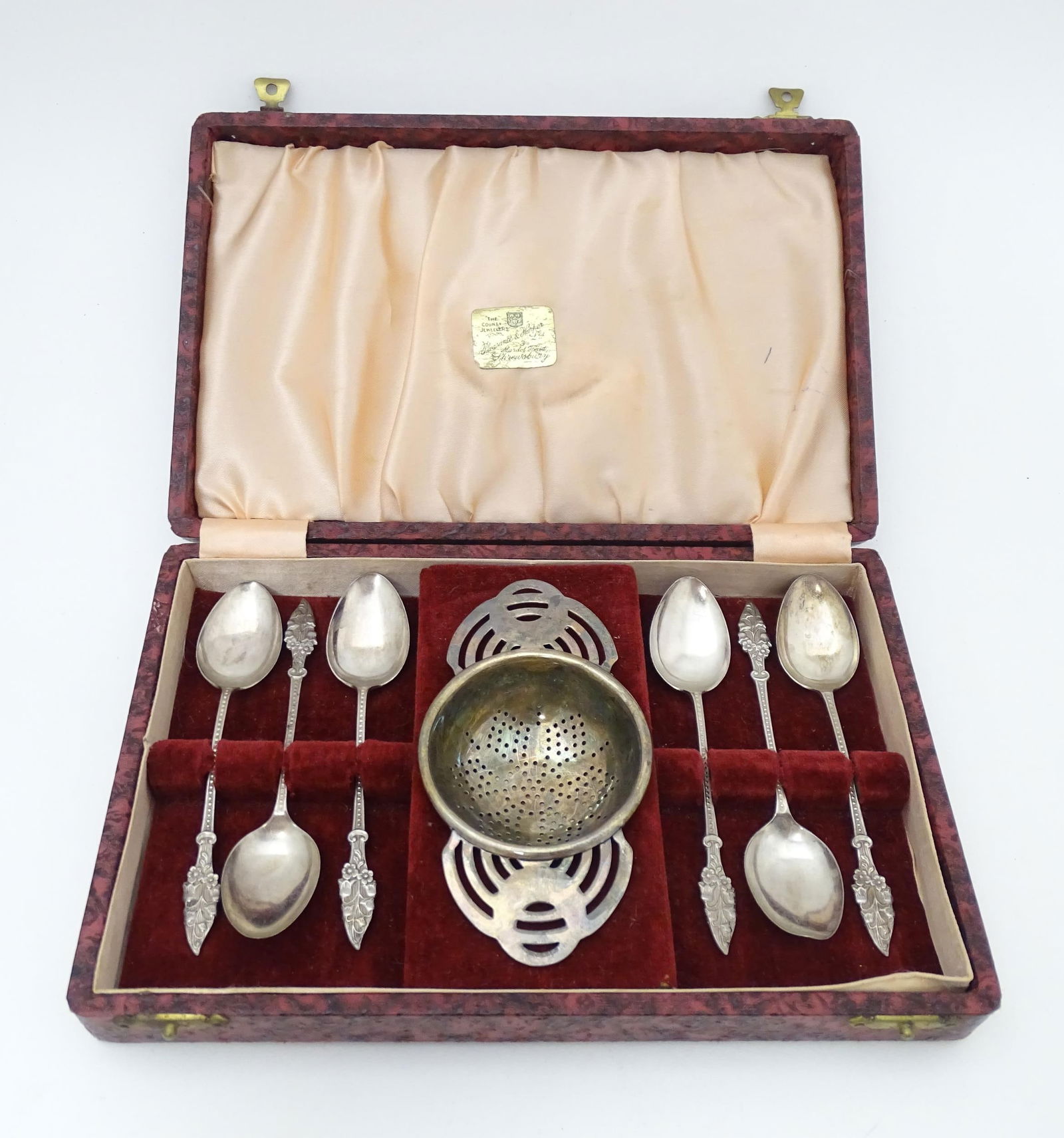 A set of Six silver teaspoons with floral detail to handles hallmarked Birmingham 1923 maker Robert (1 of 11)