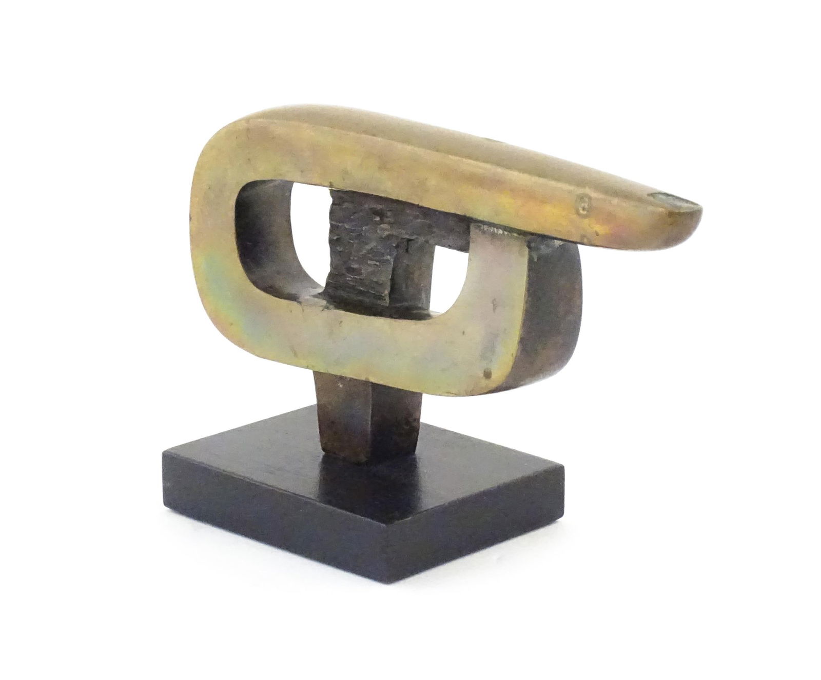 A 20thC limited edition bronze titled Centre Point depicting a pointing finger, by John Farnham (b.: A 20thC limited edition bronze titled Centre Point depicting a pointing finger, by John Farnham (b. 1942), assistant to Henry Moore. Signed Farnham and numbered 4/7 to base. Approx. 6" highPlease Note