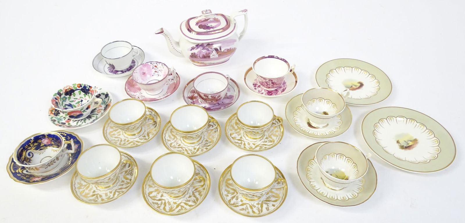 A quantity of assorted 19thC and later tea wares to include an ironstone cup and saucer, Continental (1 of 16)