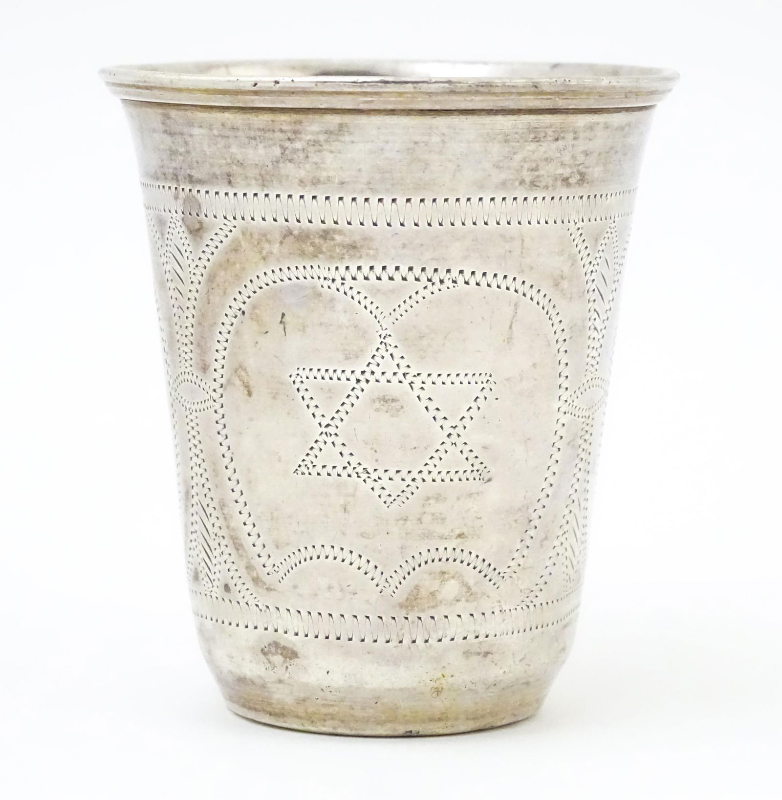 Judaica Interest: A silver kiddish cup hallmarked London 1922, maker Rosenzweig, Taitelbaum & Co. (1 of 6)