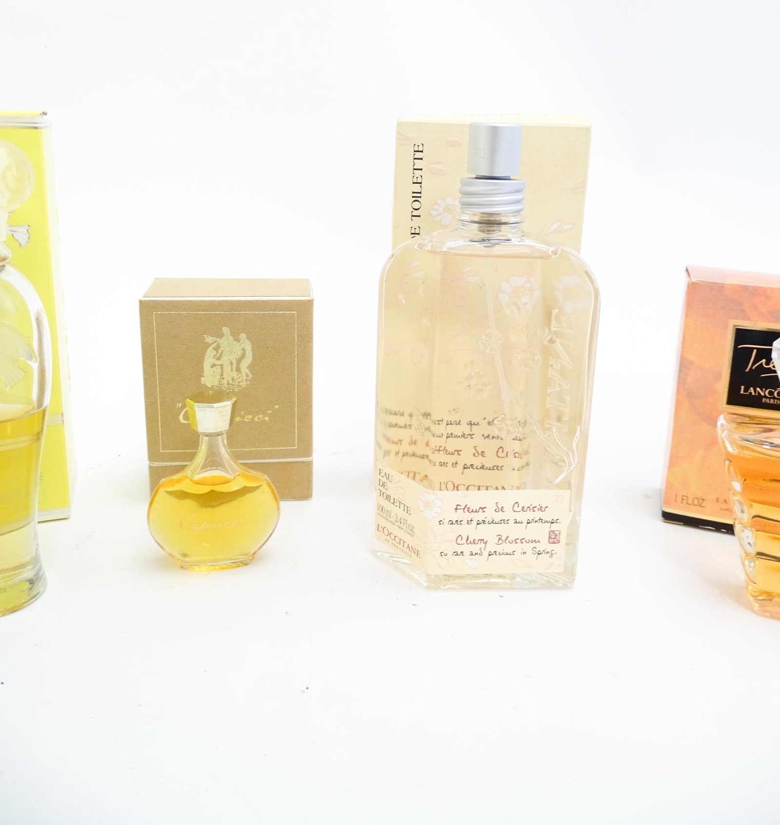 A quantity of assorted perfumes to include Caleche by Hermes, Dioressence, L'air du temps, Tresor,: A quantity of assorted perfumes to include Caleche by Hermes, Dioressence, L'air du temps, Tresor, Chloe, Chanel No 5 and 2 boxed sets of miniature perfumes comprising Anais Anais, LouLou, Fidji, Amar