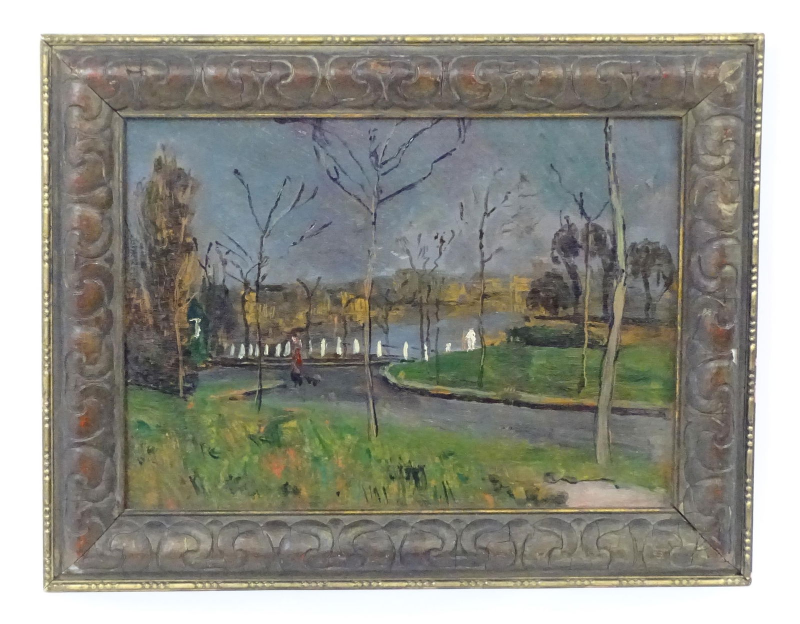 Professor Carel Weight (1908-1997), English School, Oil on board, The Thames, Chiswick. Signed and: Professor Carel Weight (1908-1997), English School, Oil on board, The Thames, Chiswick. Signed and titled verso. Approx. 9 3/4" x 13 3/4" Please Note - we do not make reference to the condition of lot