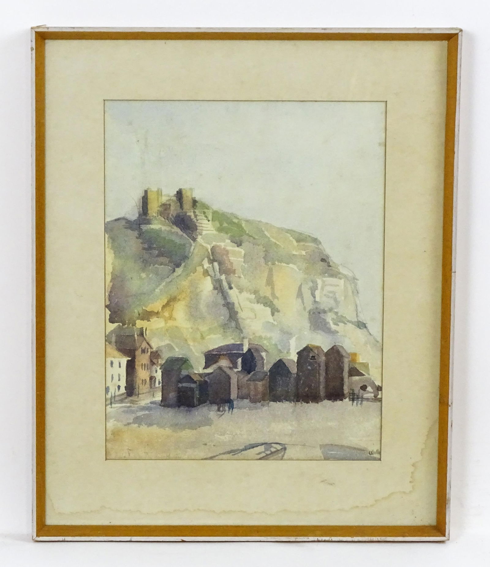 Vera Huntriss (nee Gollop), 20th century, Watercolour, Fisherman's Beach, Hastings, Sussex. Signed: Vera Huntriss (nee Gollop), 20th century, Watercolour, Fisherman's Beach, Hastings, Sussex. Signed lower right and ascribed verso. Approx. 12 3/4" x 9 3/4" Please Note - we do not make reference to th