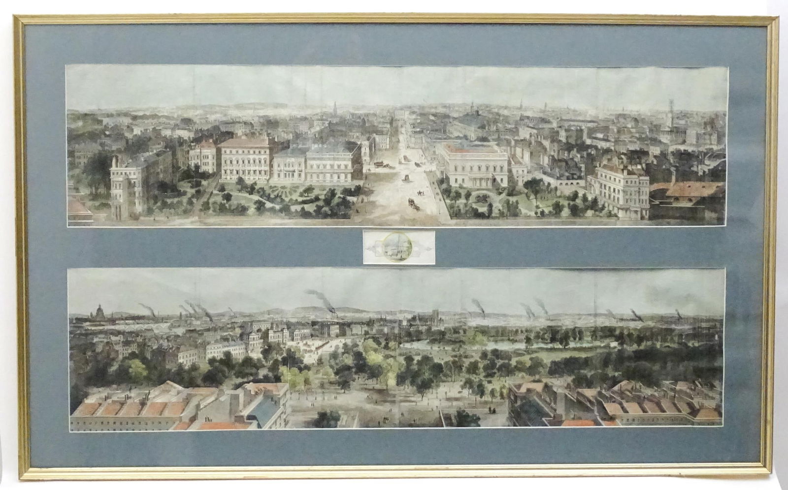 19th century, Hand coloured engraving, London in 1842 taken from the Summit of the Duke of York's (1 of 5)