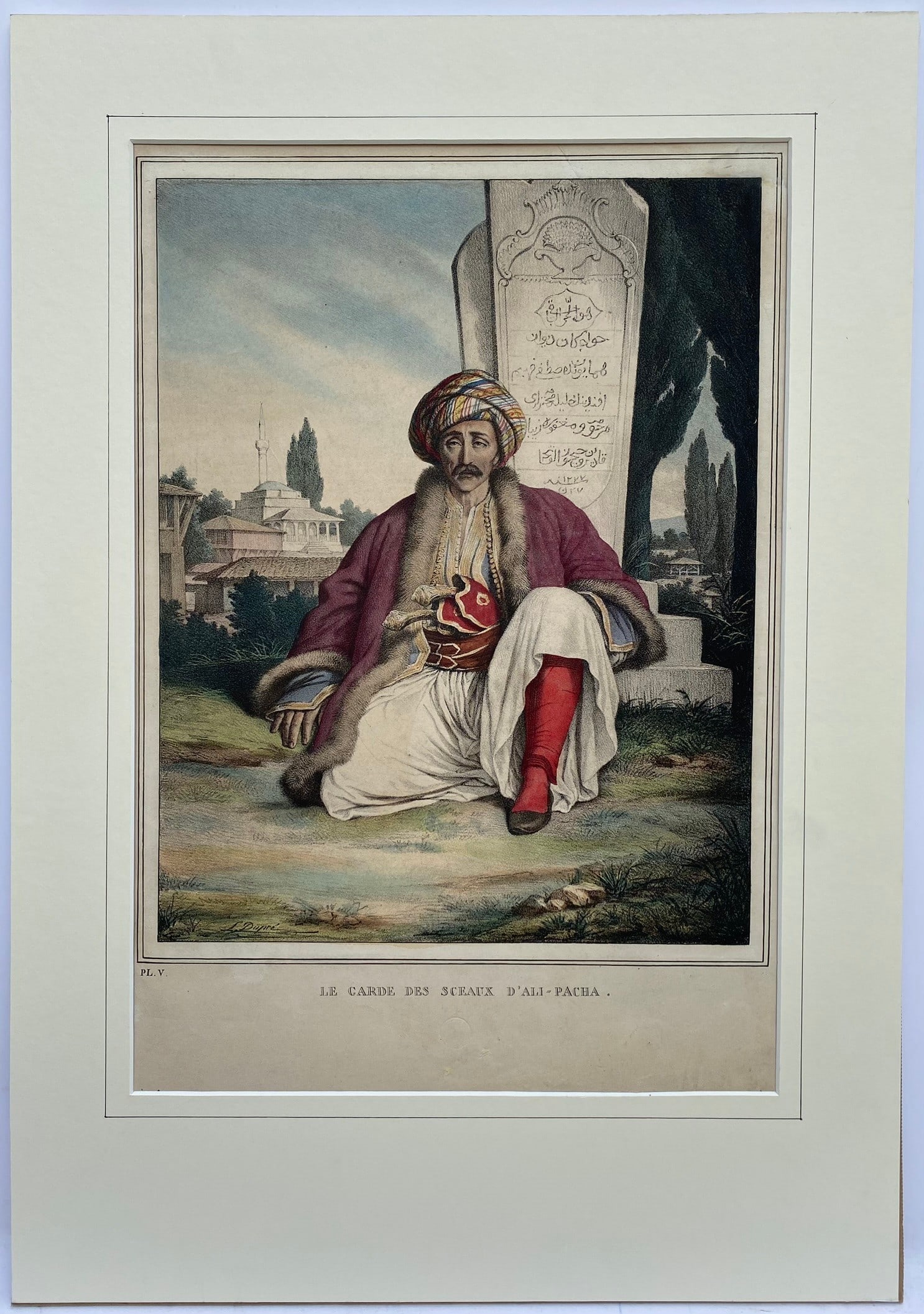 Louis Dupre (1789-1837), Original lithograph hand coloured with watercolour, Titled Le Garde des (1 of 5)