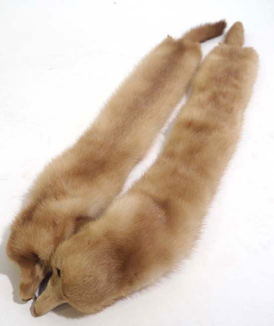 A Vintage blonde fur mink ? stole approx 64" long: A Vintage blonde fur mink ? stole approx 64" long