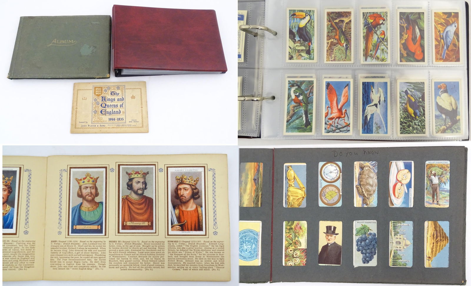 A quantity of tea and cigarette cards within three albums, examples from various series including (1 of 20)