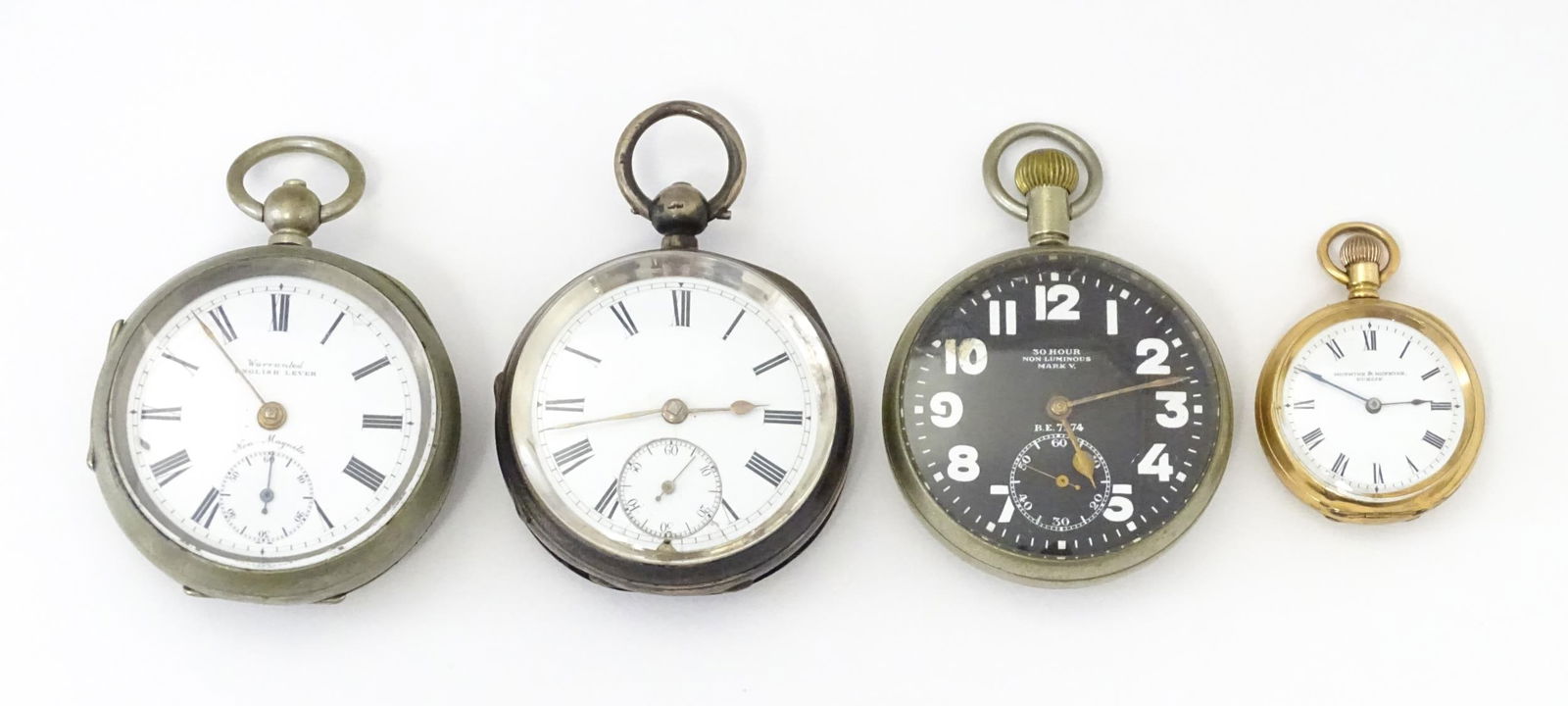 Four pocket / fob watches to include a Victorian silver cased pocket watch hallmarked Chester 1891, (1 of 20)
