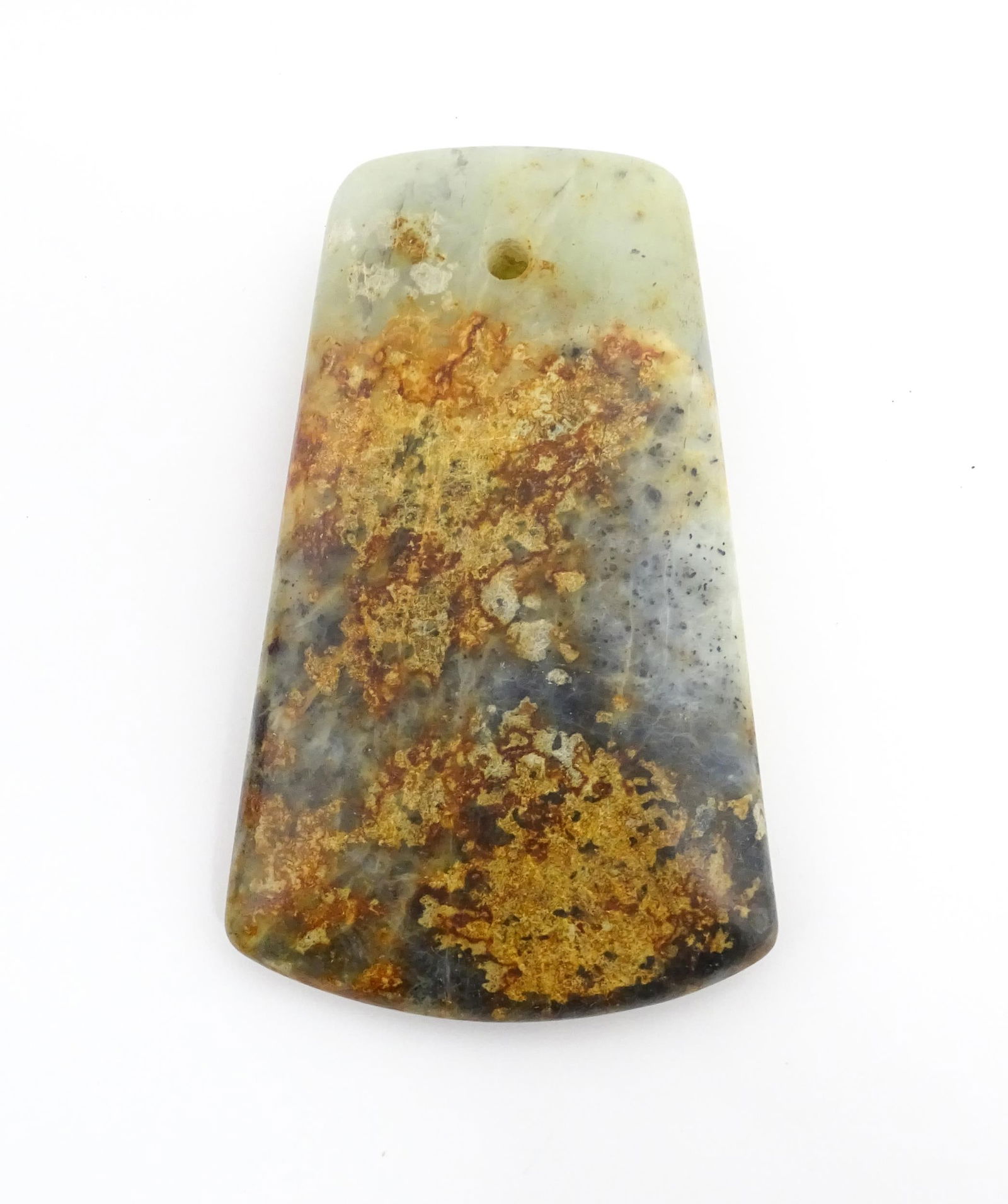 A Chinese polished jade axe head. Approx. 5" long (1 of 6)