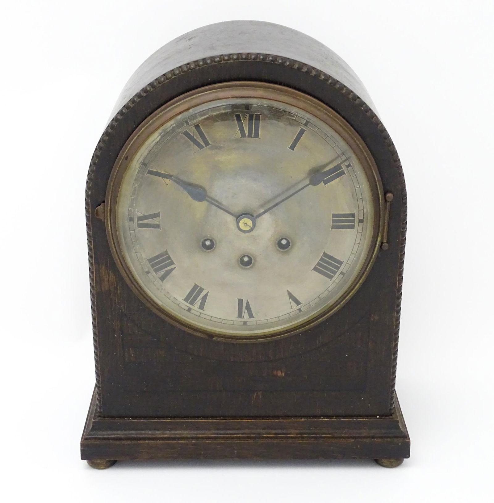 An oak cased 8 day chiming mantel clock by Gustav Becker. Approx. 14 1/2" high (1 of 13)