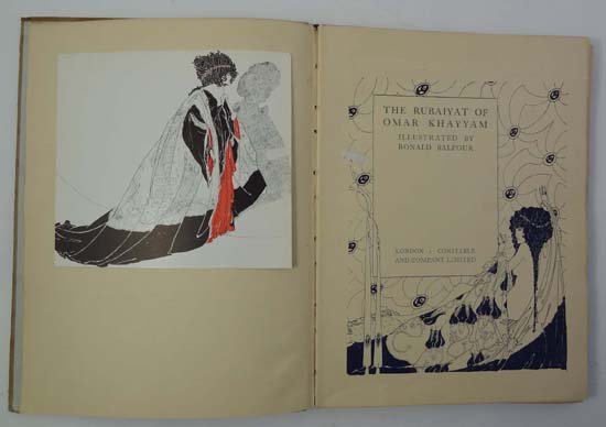 Book : The Rubaiyat of Omar Khayyam with tipped in colo: Book : The Rubaiyat of Omar Khayyam with tipped in colour illustrations by Ronald Balfour, published by Constable and Company Limited 1930.
