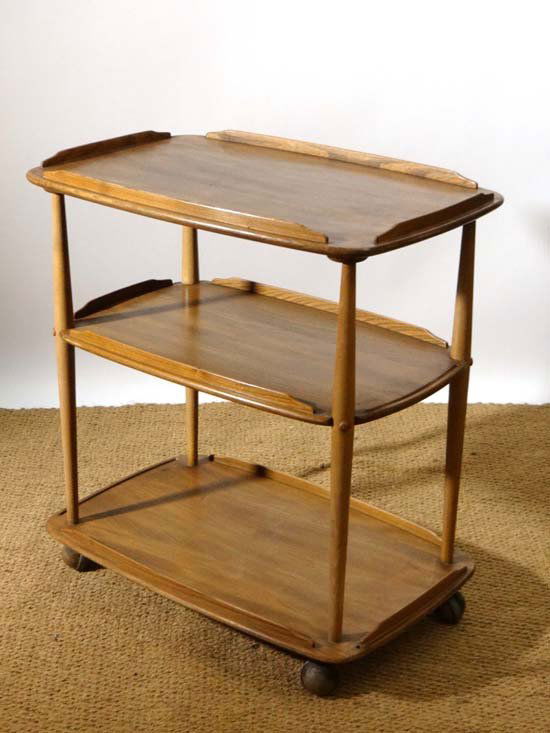 Vintage Retro : An Ercol blonde elm 3 tier trolley (no.: Vintage Retro : An Ercol blonde elm 3 tier trolley (no.458) 26" x 30"