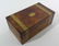 A 19thC burr walnut brass bounded writing slope opening
