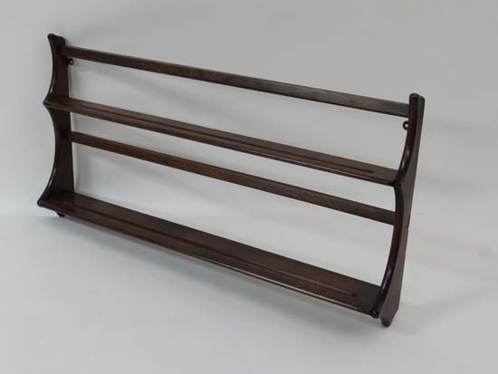 Vintage Retro : Ercol Blue , a chocolate coloured open: Vintage Retro : Ercol Blue , a chocolate coloured open wall hanging plate rack £20 - 30