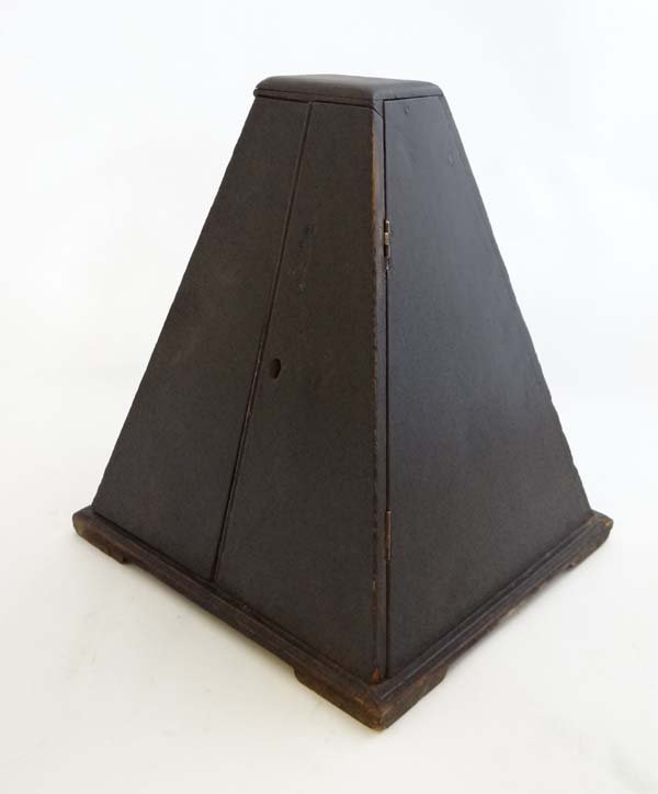 Microscope case : A 19thC ebonsied pyramid formed: Microscope case : A 19thC ebonsied pyramid formed Culpepper microscope case . 10 x 9 1/4 x 11" £40 - 60
