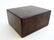 A mid 20thC cigar humidor of burr walnut opening to