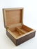 A mid 20thC cigar humidor of burr walnut opening to - 2