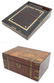 A 19thC brass bound walnut writing slope / lap desk