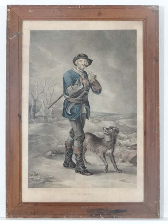 Francesco Bartolozzi (1727-1815) after Thomas Barker of: Francesco Bartolozzi (1727-1815) after Thomas Barker of Bath (1769-1847) Hand Coloured stipple engraving c. 1800 ' The Woodman ' Aperture 25 1/4 x 17" Please Note - we do not make reference to the con