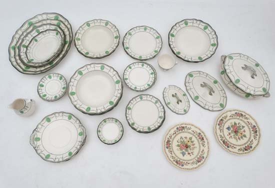 Royal Doulton dinner service : A part set in ' Countess: Royal Doulton dinner service : A part set in ' Countess ' pattern comprising eight bowls , two side plates , six sandwich plates , five bread plates , four finger bowls , five saucers , jug , cup , fi