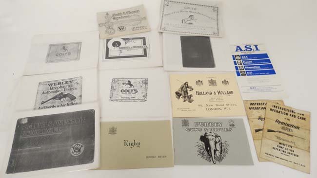 Books: A collection of 14 reprints of gun catalogues.: Books: A collection of 14 reprints of gun catalogues. To Include catalogues by Colt's, Smith & Wesson, Webley, Police Revolver handbook, A.S.I, Remington, Holland & Holland, Purdey and Rigby. (14)