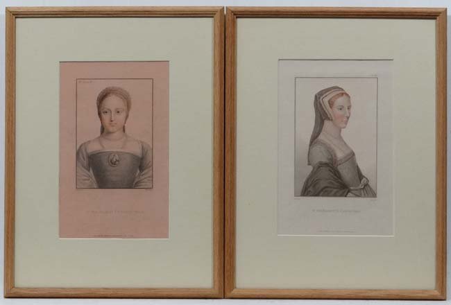 After Hans Holbein the younger, (1497-1543), Two: After Hans Holbein the younger, (1497-1543), Two stipple engravings in the style of Francesco Bartolozzi (1725-1815), One of M.Souch by Freeman and the another of an unnamed courtier by Facius from th