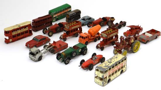 A quantity of Lesney diecast toys to include a Ferrari: A quantity of Lesney diecast toys to include a Ferrari F1, 2 x Bugatti type 35, a 1950s fire engine, a 1950s Austin A50 and a quantity of others (19) £20 - 30