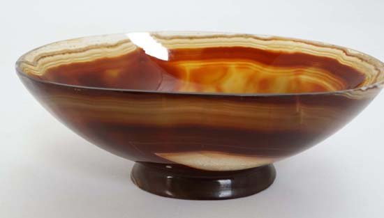 An 18thC / 19thC Chinese agate hardstone pedestal bowl  (1 of 4)