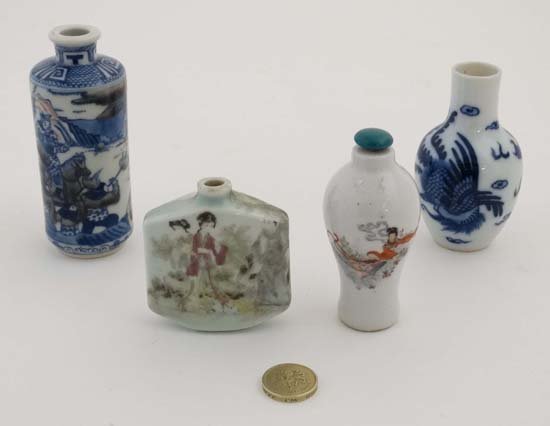A collection of 4 Chinese snuff bottles to include; A (1 of 6)